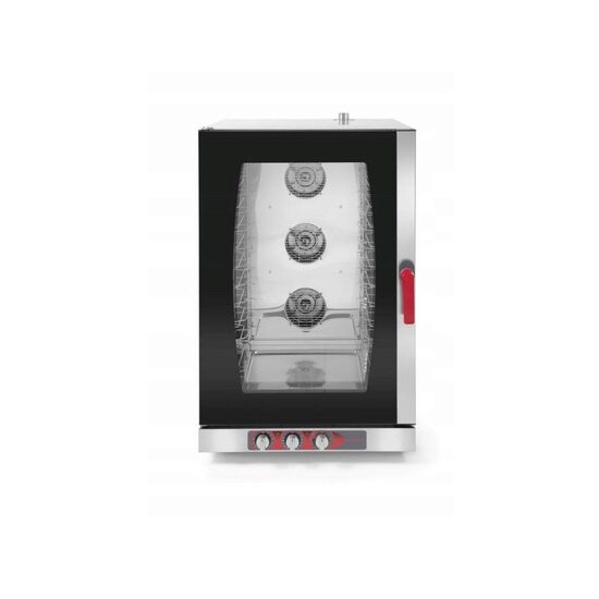 Cuptor profesional pe gaz, convectie, capacitate 10 tavi x GN 1/1 Inox, Revolution by Hendi, 16.1 kW, 817x848 (H) 1320 mm, timer, termostat de la 30 C pana la 285 C