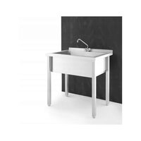 Chiuveta profesionala de bucatarie cu suport inclus, Revolution By Hendi, Inox, 800x600x (H) 850 mm