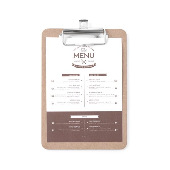 Clipboard pentru meniu 125x180 mm Hendi