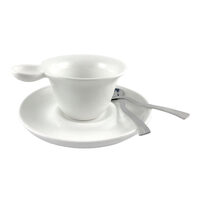 Set 2 cani cu farfurie si lingurita Hendi 118x(H)63 mm