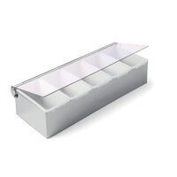 Cutie depozitare condimente 4 spatii depozitare, Inox cu capac transparent din polipropilena Hendi 295x148x(H)85mm