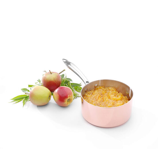 Tigaie cu maner pentru sosuri Hendi 3 straturi Inox/Aluminiu/Cupru 1.5 L 160x inaltime 80 mm