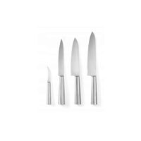 Set 4 cutite profesionale din inox, Hendi, cutite inluse: bucatarului 37 cm si 33 cm, sunca 33 cm, decojire 19 cm
