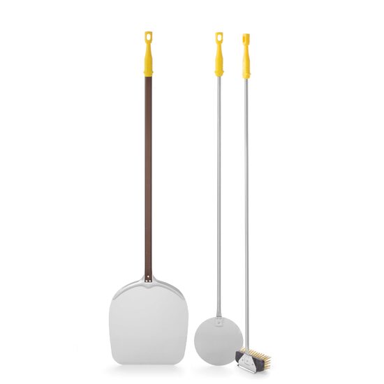 Set 3 accesorii pizza paleta pizza, paleta rotire pizza si perie curatare cuptor Hendi