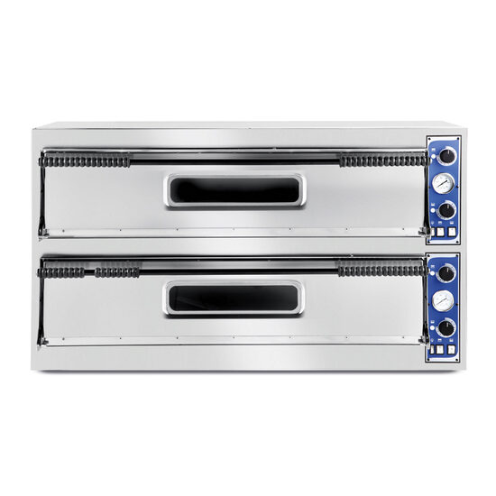Cuptor profesional pizza Basic Slim Line Inox 2 camere 12000 W interval temperatura 50?C to 500?C Hendi 2x1080x410x(H)140 mm