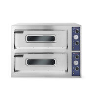 Cuptor pizza profesional Basic 44 Inox 2 camere 9400 W interval temperatura 50 C - 500 C Hendi, dimensiune camera interioara 2x 660x660x(H)140 mm