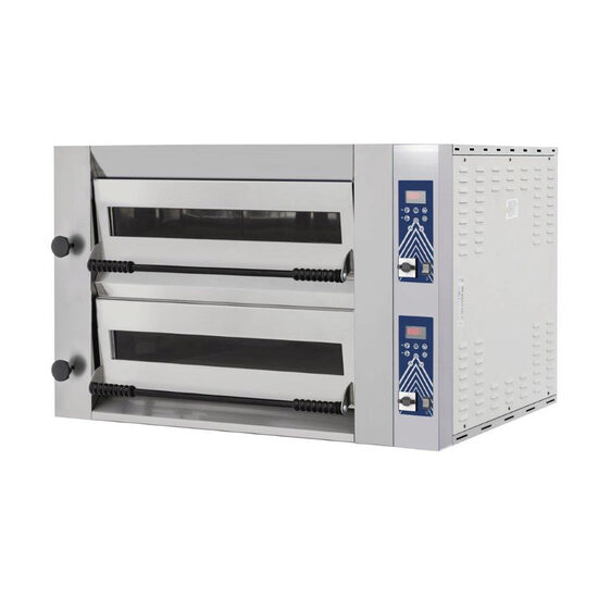Cuptor pizza profesional Sideup 44D Inox 2 camere 13200 W interval temperatura 50?C - 500?C Hendi 2x 700x700x(H)150 mm