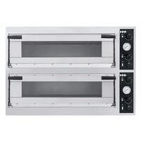 Cuptor profesional pizza Trays 44 Glass 2 camere 13800 W interval de temperatura de la 50?C la 500?C Hendi 2x 820x840x(H)175 mm