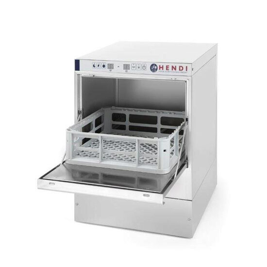 Masina profesionala de spalat vase 40 x 40 Hendi Inox 3 cicluri de spalare 470x510(+320)x(H)710 mm 2.8 kW