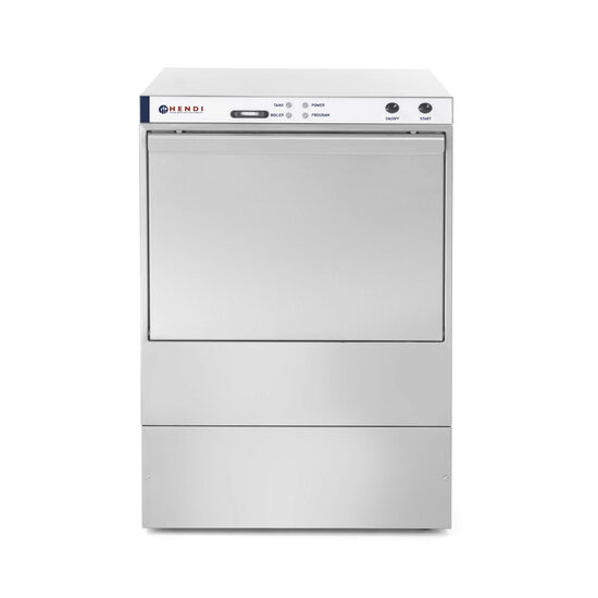Masina profesionala de spalat vase K 50 cu pompa de detergent 50 x 50 control electromecanic 400 W Hendi Inox 570x600(+370)x(H)830 mm