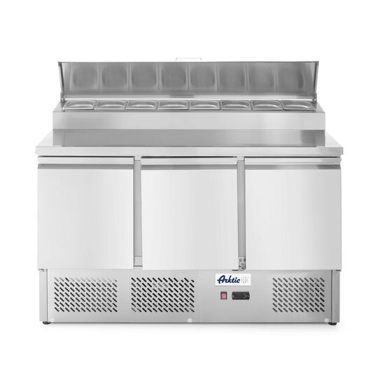 Masa rece cu 3 usi profesionala cu afisaj pentru GN-uri inalte inox ARKTIC by Hendi 380 L interval temperatura -2/+8 gr C, 310 W, 1365x700x(H)1040 mm