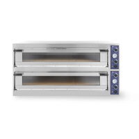 Cuptor profesional pizza Trays 66 L Glass 2 camere 20400 W interval de temperatura de la 50?C la 500?C Hendi 2x 1230x840x(H)175 mm