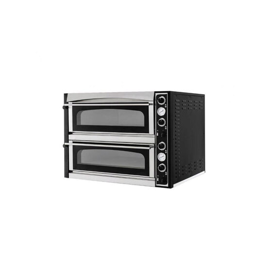 Cuptor pizza profesional Superior XL 44 Glass Inox 2 camere 12000 W interval temperatura 50?C - 500?C Hendi 2x 720x720x(H)140 mm