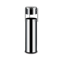 Cos de gunoi profesional cu scrumiera detasabila Inox finisaj lucios 15 litri Hendi 200x(H)760 mm