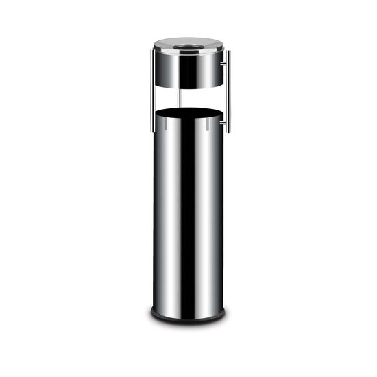 Cos de gunoi profesional cu scrumiera detasabila Inox finisaj lucios 15 litri Hendi 200x(H)760 mm