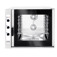 Cuptor profesional convectie combi cu umidificare, HENDI, capacitate tavi 6 x GN 2/1, 2 elemente incalzire, 2 ventilatoare reversibile, termostat reglabil, 50-260 gr C, timer 0 - 120 min, 18400 W, 995x995x(H)900 mm