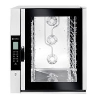 Cuptor profesional convectie cu umidificare HENDI, capacitate 11 tavi x GN 1/1, 2 elemente incalzire, 3 ventilatoare reversibile, control touch, termostat reglabil, 30 - 260 gr C, timer 0 - 120 min, 16000 W, 935x978x(H)1389 mm