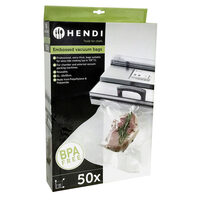 Pungi vacuum gofrate Hendi, 400x500mm, 2 straturi, grosime 75 microni, 50 buc, filtru UV.