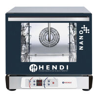 Cuptor convectie HENDI NANO, capacitate 4 tavi 450x340 mm, 2 elemente incalzire, termostat reglabil, 50-260 gr C, timer 0 - 120 min, 3100 W, panou frontal digital, 560x595x(H)530 mm