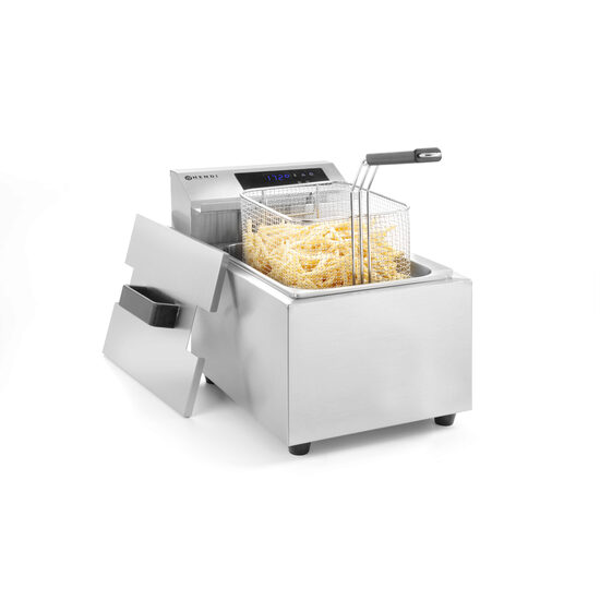 Friteuza electrica profesionala, 8 litri, 3500W, Hendi Mastercook digitala, termostat reglabil 0-190 gr C, corp inox, 30x45.5x(H)34.5 cm