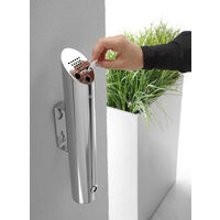 Scrumiera Hendi cu montare pe perete, otel inoxidabil 18/8, 7.5x(H)46 cm