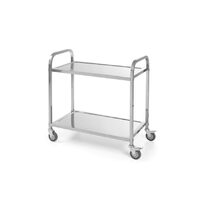 Carucior servire din inox cu 2 rafturi, HENDI SMART, sarcina un raft 50 kg, 4 roti pivotante, dimensiuni 800X450X(H)900 mm