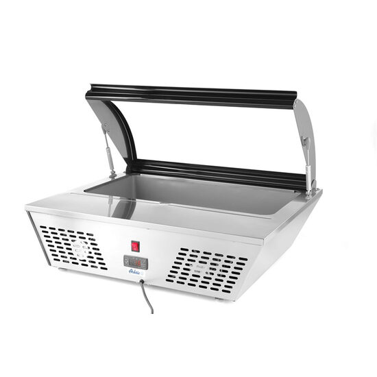 Vitrina frigorifica de prezentare salate, 67 lt, interval temp. 0-12 gr C, 105 W, corp inox, ARKTIC by Hendi, 767x612x(H)328 mm, Clasa energetica C