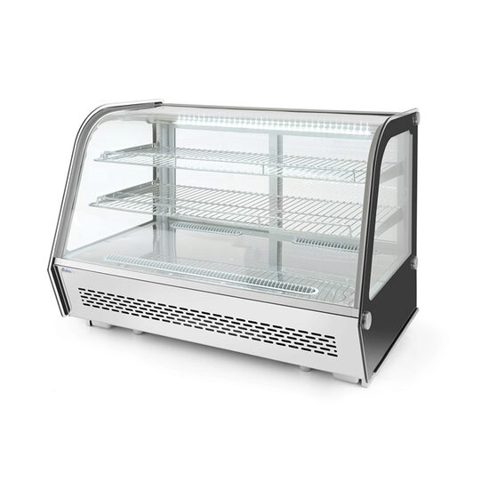 Vitrina rece pt prezentare, 120 lt, interval temp. 0-6 gr C, 160 W, corp inox, ARKTIC by Hendi, 707x570x(H)680mm, Clasa energetica B
