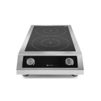 Plita cu inductie profesionala, Hendi Profi Line, model 7000 D ,putere 2x3500 W, control digital, corp inox, 40,5 cm x69,8 cm x14,5 cm inaltime