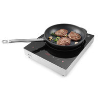 Plita cu inductie profesionala, 3500W, control digital, 35-240 gr C, plita vitroceramica cu display digital incorporat, corp inox, Hendi Display Line, 337x417x(H)85 mm