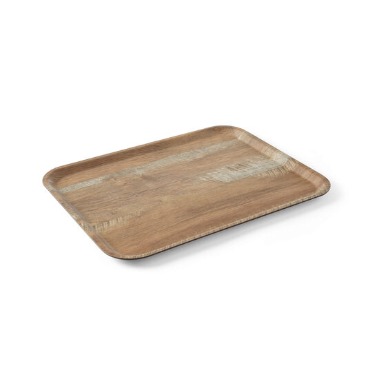 Tava servire 24x35 cm, din melamina, aspect de lemn stejar maro, Hendi