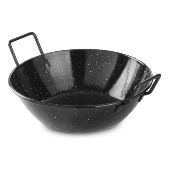 Tigaie adanca paella cu 2 manere, otel emailat, 17 cm diametru x 4 cm inaltime , Hendi, potrivita si pentru servire