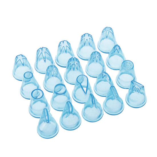 Set de 20 duiuri / varfuri pentru ornare prajituri si torturi, modele asortate, polistiren, Hendi