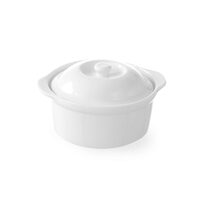 Vas rotund cu capac, 140x122x(H)75 mm, portelan super-rezistent, potrivit si pentru cuptor, Hendi