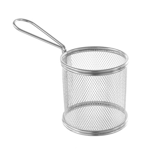 Cos servire tip mini-fry, pentru servire snacks , cartofi prajiti, inox, 90x(H)90 mm, Hendi