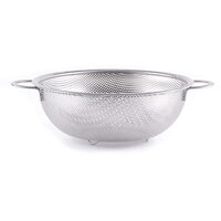 Colander Hendi, otel inoxidabil, cu baza si 2 manere, perforat, 315x(H)120 mm