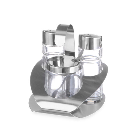 Set 3 recipiente condimente Hendi, otel inoxidabil, 100x95x(H)115 mm