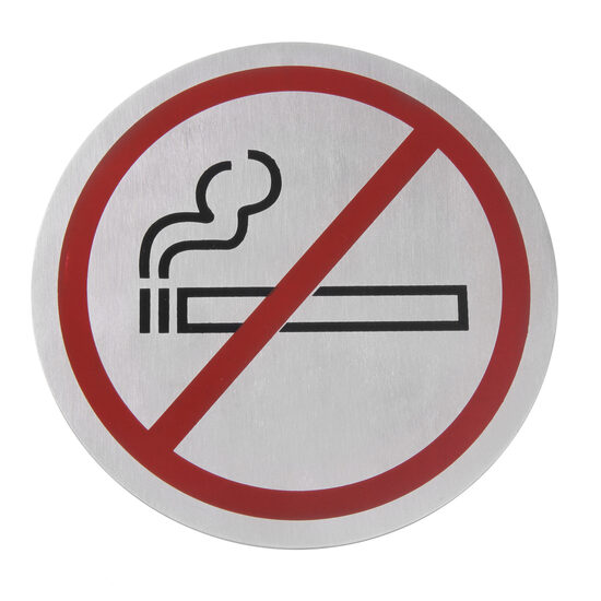 Semn Hendi pentru usa, otel inoxidabil - Nefumatori - 75 mm