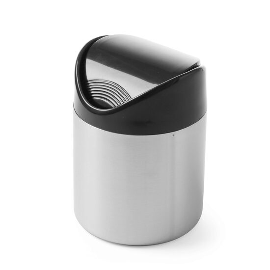 Cos Hendi pentru gunoi masa, otel inoxidabil cu capac din plastic negru