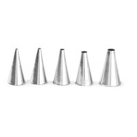 Set 5 varfuri / duiuri ornat prajituri, Hendi, inox, varfuri netede, diametre varf ornare 2-4-6-8-10 mm
