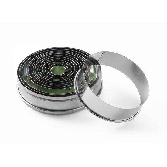 Set 14 forme pentru patiserie / prajituri rotunde, Hendi, diametre 21-112 mm
