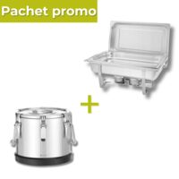 Pachet Container izolat inox 10L + Chafing dish GN 1/1 paste