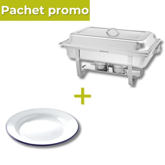 Pachet Chafing dish GN 1/1 + Farfurie emailata 24cm