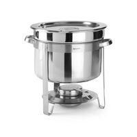 Chafing dish rotund pentru supa, 8 lt, inox, cu capac, 37x(H)32.5 cm, Hendi