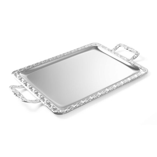 Tava dreptunghiulara 60x36 cm, cu manere, inox, margini decorate, Hendi