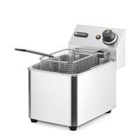 Friteuza electrica profesionala 4 litri, Hendi Blue Line, corp inox, termostat reglabil 0-190 gr C, 3000W, 217x400x(H)290 mm,