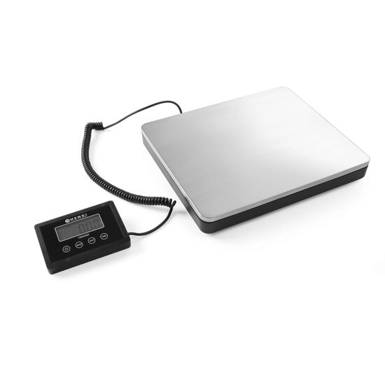 Cantar bucatarie capacitate mare 100 kg, gradare 50g, display digital, suprafata inox, Hendi, 300x255x(/H)43 mm