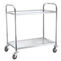 Carucior depozitare si servire cu 2 rafturi 830x510x(H)950 mm, corp inox, rafturi otel cromat, Hendi