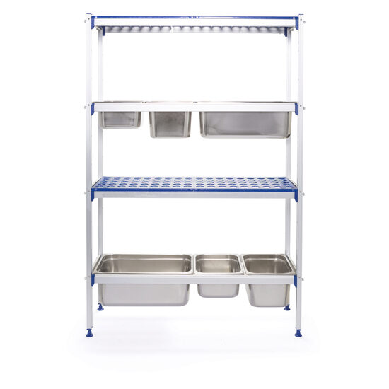 Raft depozitare din aluminiu pentru tavi GN