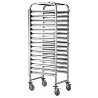 Carucior mobil pt debarasare tavi - pt 15 tavi 60x40 cm- structura inox - 690x515x(H)1695 mm, Hendi